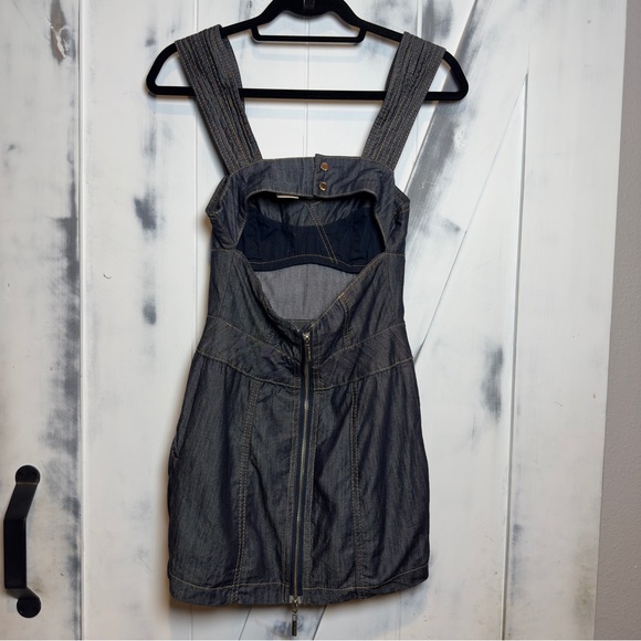 Karen Millen Denim Corset Mini Dress | Size 2 (US) | Structured Fit